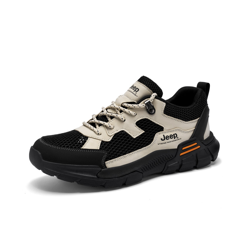 Jeep Cushioning Low top Hiking Shoes Unisex Black Sand