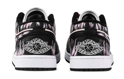 Jordan Air Jordan 1 Love Flame Ignites Heart Low top Vintage Basketball Shoes Unisex Black White Pink