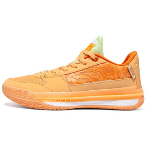 361° Mesh, Synthetic Leather Abrasion Resistant Slip Resistant Low top Basketball Shoes Men’s Orange Green