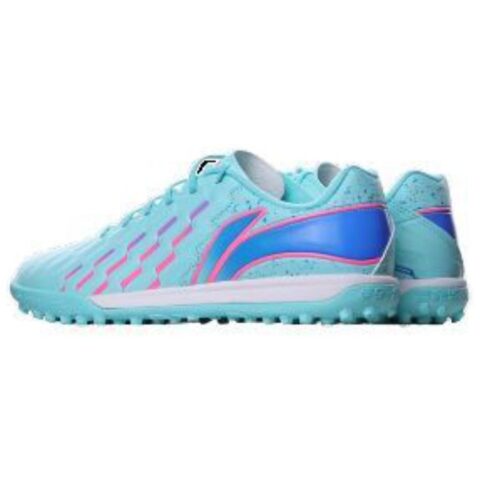 Li Ning Brocade Soccer Shoes Men’s Low Top Green Pink Blue