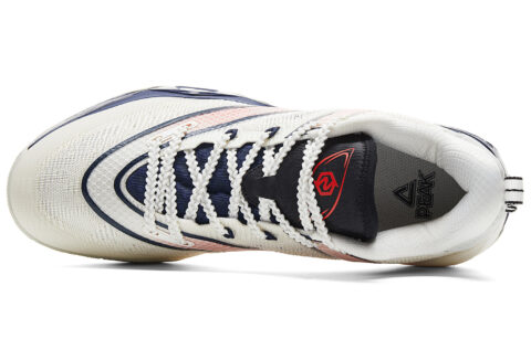 PEAK Cushioning Rebound Anti Twist Low top Basketball Shoes Men’s White Dark Blue Red