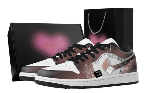 Jordan Air Jordan 1 Purple Ice, Heart Box Abrasion Resistant Slip Resistant Low top Vintage Basketball Shoes Unisex