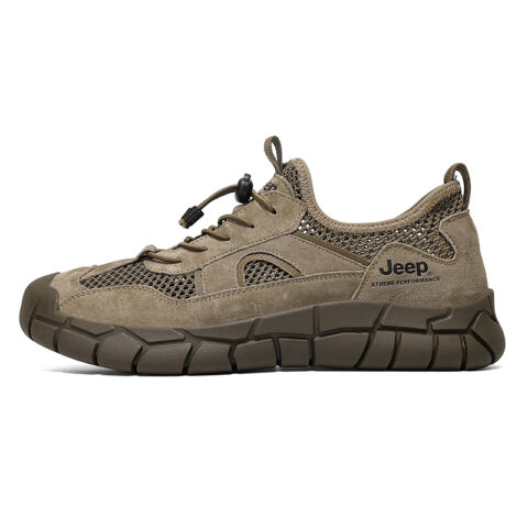 Jeep Slip Resistant, Abrasion Resistant, Breathable, Lightweight Low top Hiking Shoes Men’s Khaki