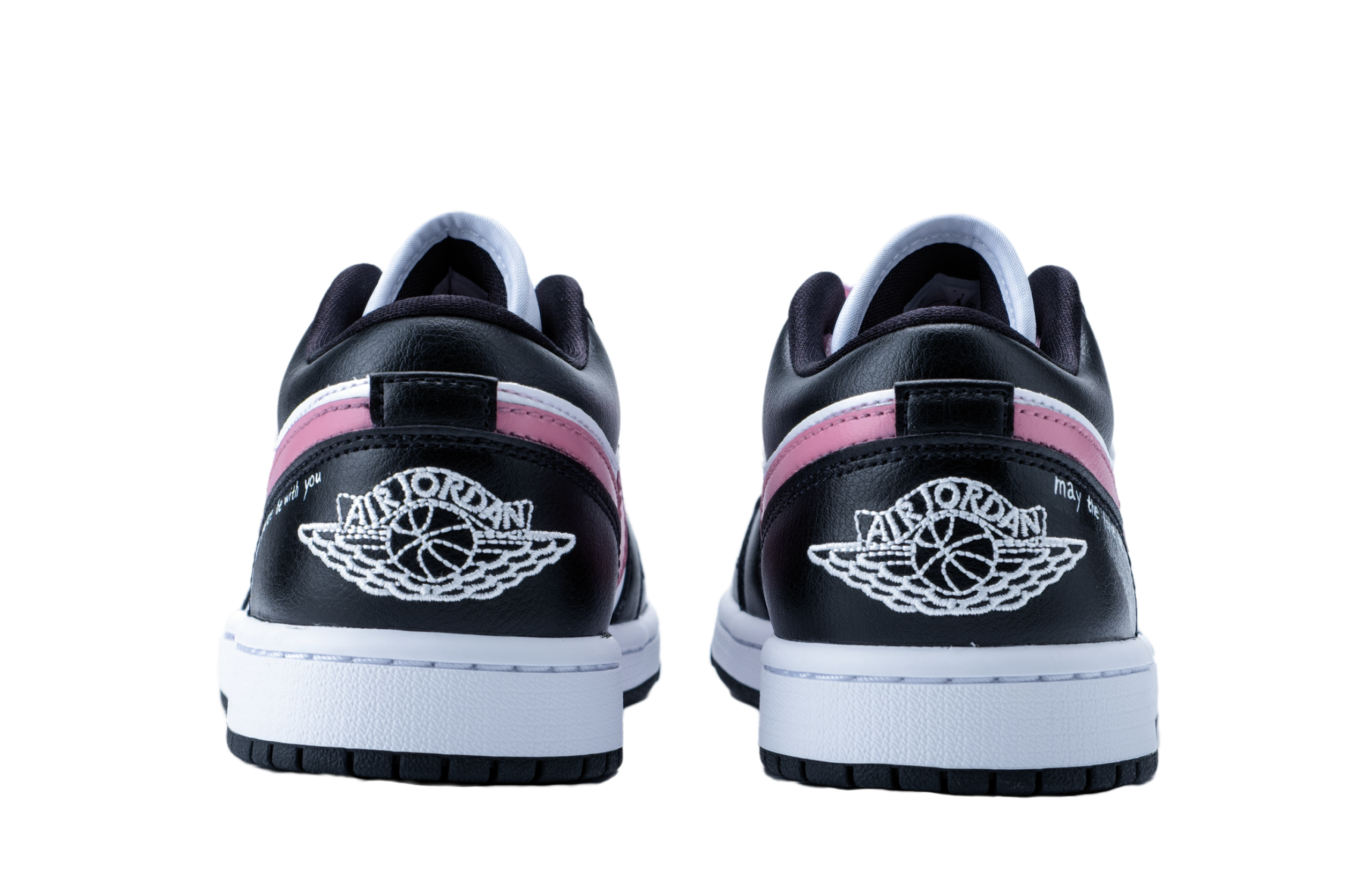 Jordan Air Jordan 1 Slip Resistant Low top Vintage Basketball Shoes Women’s Black Pink