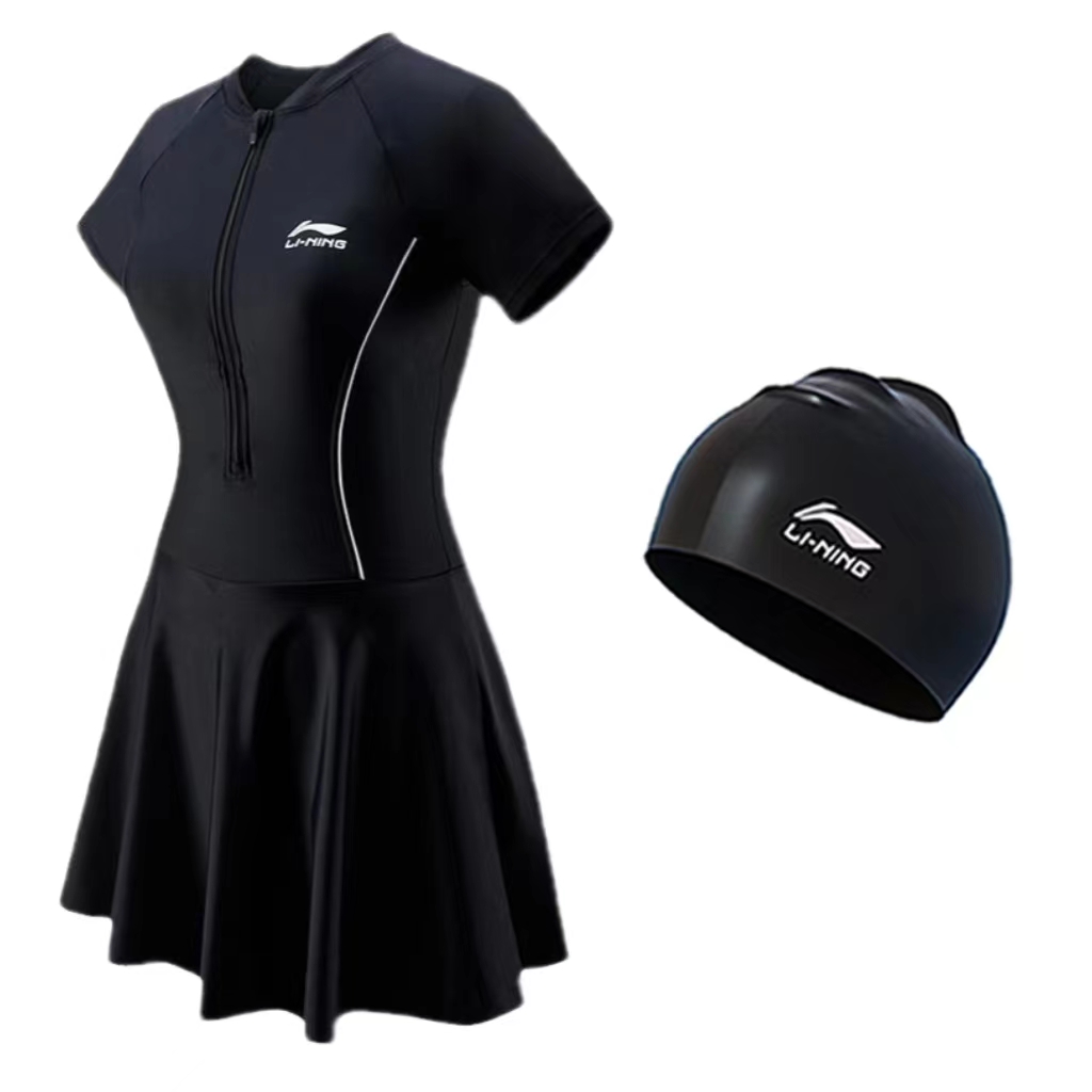 Li Ning Sports Fashion Collection Swimming Sets Nylon, Elastane Polyester Swimming Pool Beach Vacation Women’s Black