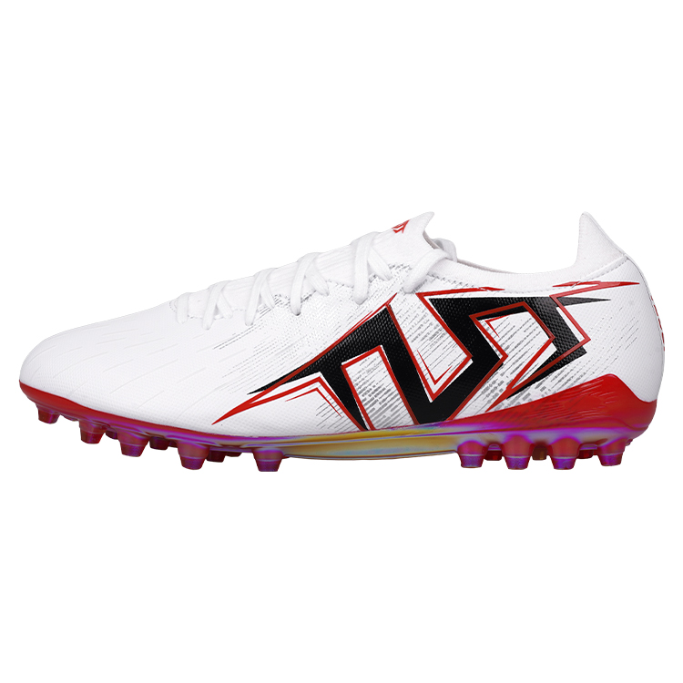 TLSS. MG Multi Ground Artificial Turf Cushioning Slip Resistant Abrasion Resistant Soccer Shoes Men's White Black Red