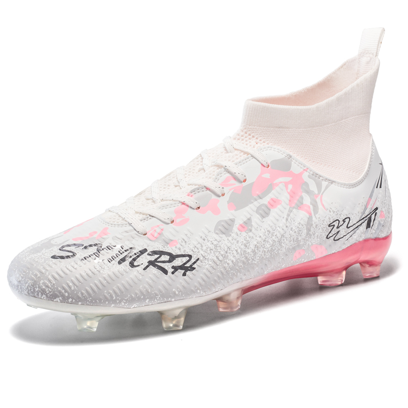 Binary FG Firm Ground Soccer Shoes Unisex White Pink