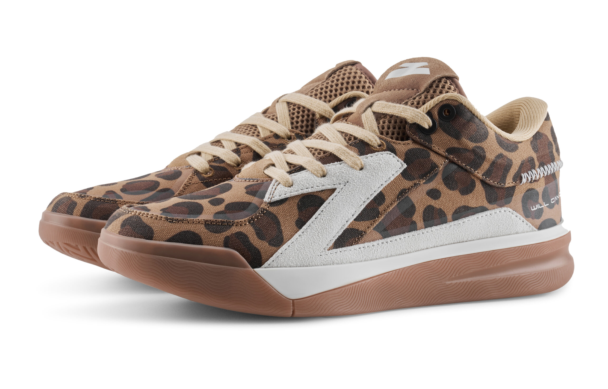 UZIS Cushioning Abrasion Resistant Breathable Anti Rollover Low top Basketball Shoes Men’s Brown Leopard Print