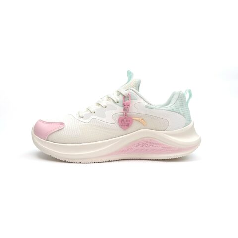 Anta Walk Cushioned Slip-Resistant Abrasion-Resistant Low-Top Casual Training Sprint Running Shoes Women’s White Pink