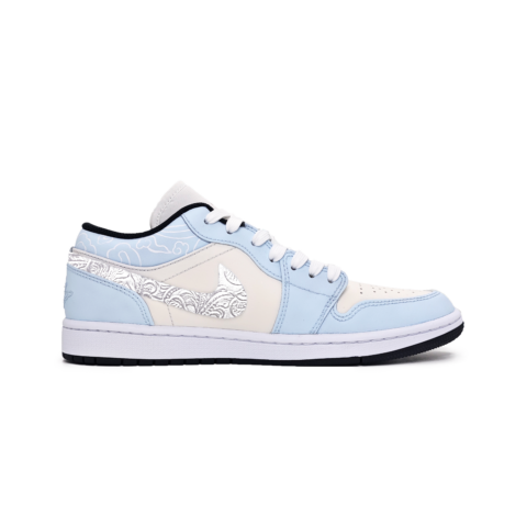 Jordan Air Jordan 1 Cloud Mystic Realm Leather Abrasion Resistant Abrasion Resistant Low top Vintage Basketball Shoes