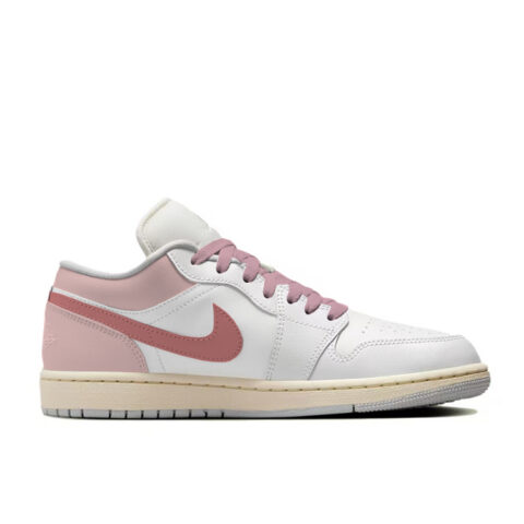 Jordan Air Jordan 1 Low top Vintage Basketball Shoes Women’s Gray White Pink