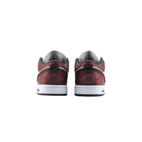 Jordan Air Jordan 1 Low Abrasion Resistant Low top Vintage Basketball Shoes Unisex Gray Red