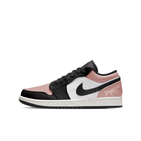 Jordan Air Jordan 1 Wear resistant And Lightweight Low top Vintage Basketball Shoes Unisex Black White Pink