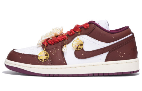 Jordan Air Jordan 1 Slip Resistant Coverage Low top Vintage Basketball Shoes Women’s Red
