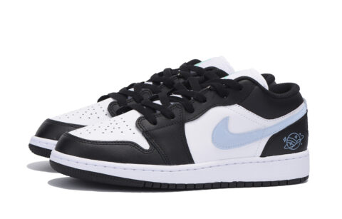 Jordan Air Jordan 1 Abrasion Resistant Slip Resistant Low top Vintage Basketball Shoes Men’s Black White Blue