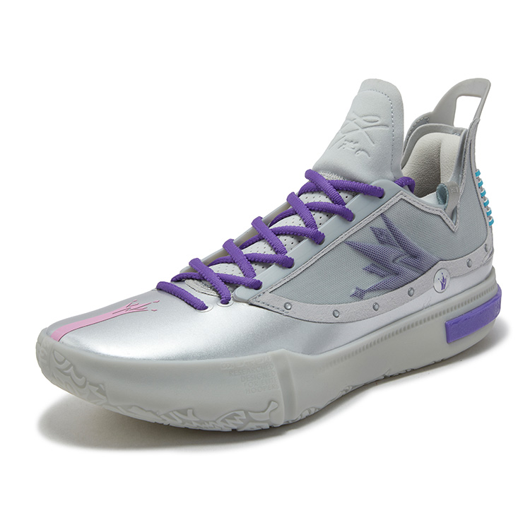 361° Joker 1 GT Basketball Shoes Men’s Mid Top Silver White/Wild Rose