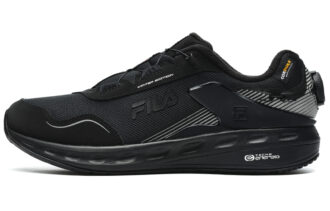 FILA LYNX BOA Textile, Synthetic Leather, TPU Abrasion Resistant Low top Running Shoes Men's Black