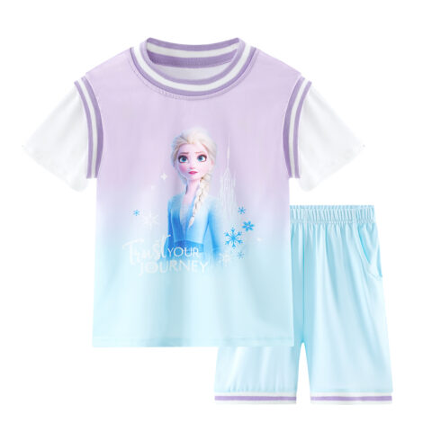 Disney Casual Sportswear Purple Blue Gradient Children Aged 3 7 Years Old