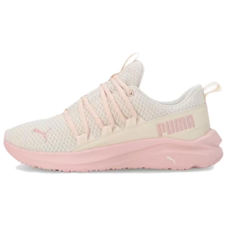 PUMA Softride One4all Comfortable Slip Resistant Abrasion Resistant Low top Running Shoes Women's White Beige Pink