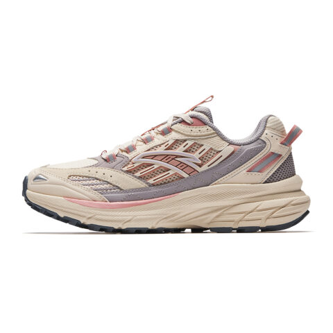 Anta Textile, Synthetic Leather Low top Casual Running Shoes Women’s Wheat Khaki/Magic Carpet Gray