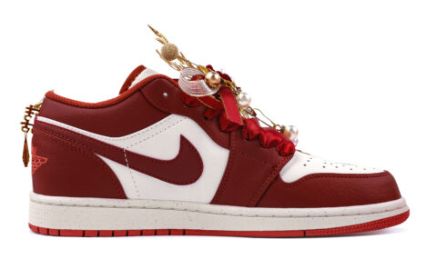 Jordan Air Jordan 1 Abrasion Resistant Low top Vintage Basketball Shoes Unisex Dark Red