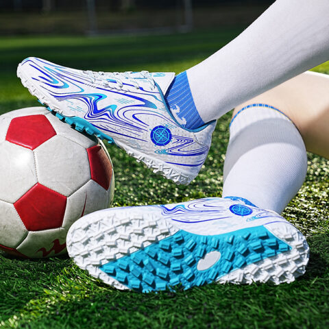 BIANSULONG FG Rubber Long Studs TF Rubber Broken Studs Cushioning Slip Resistant Abrasion Resistant Soccer Shoes Unisex