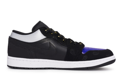Jordan Air Jordan 1 Vintage Basketball Shoes Men’s Low Top Black/White/Yellow/Blue