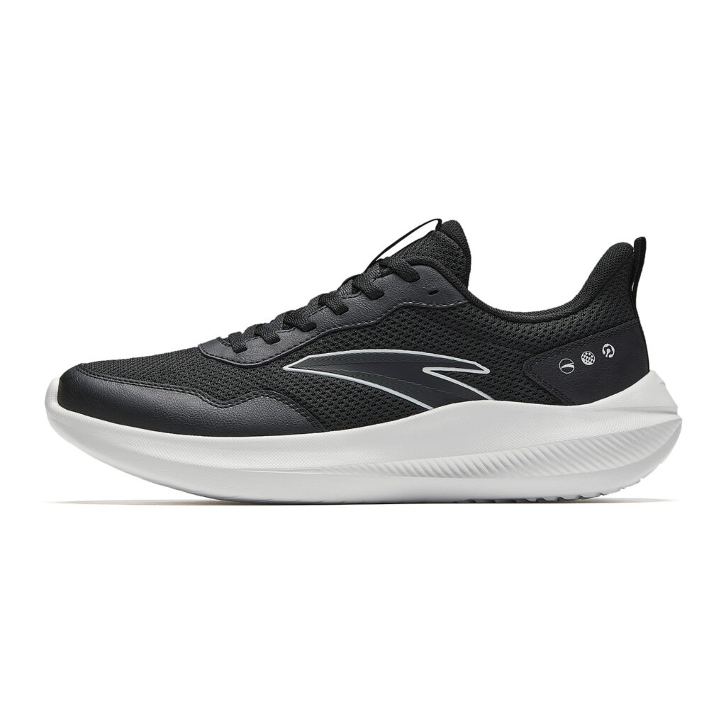 Anta Cushioning Slip Resistant Breathable Low top City Commuting Running Shoes Men’s Basic Black/Papyrus White
