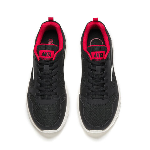 Anta Cushioning Breathable Cushioning Breathable Low top Casual Running Shoes Men’s Basic Black Classic Red
