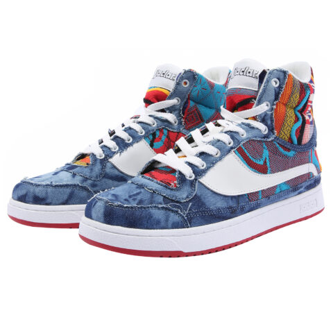 JACLAR Denim High top Vintage Basketball Shoes Unisex Blue