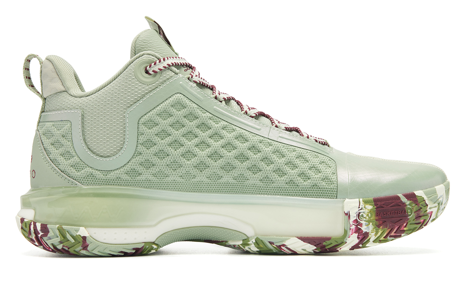 QIAODAN Halberd 7 Basketball Shoes Men’s Mid Top Luo Gray Pea Green