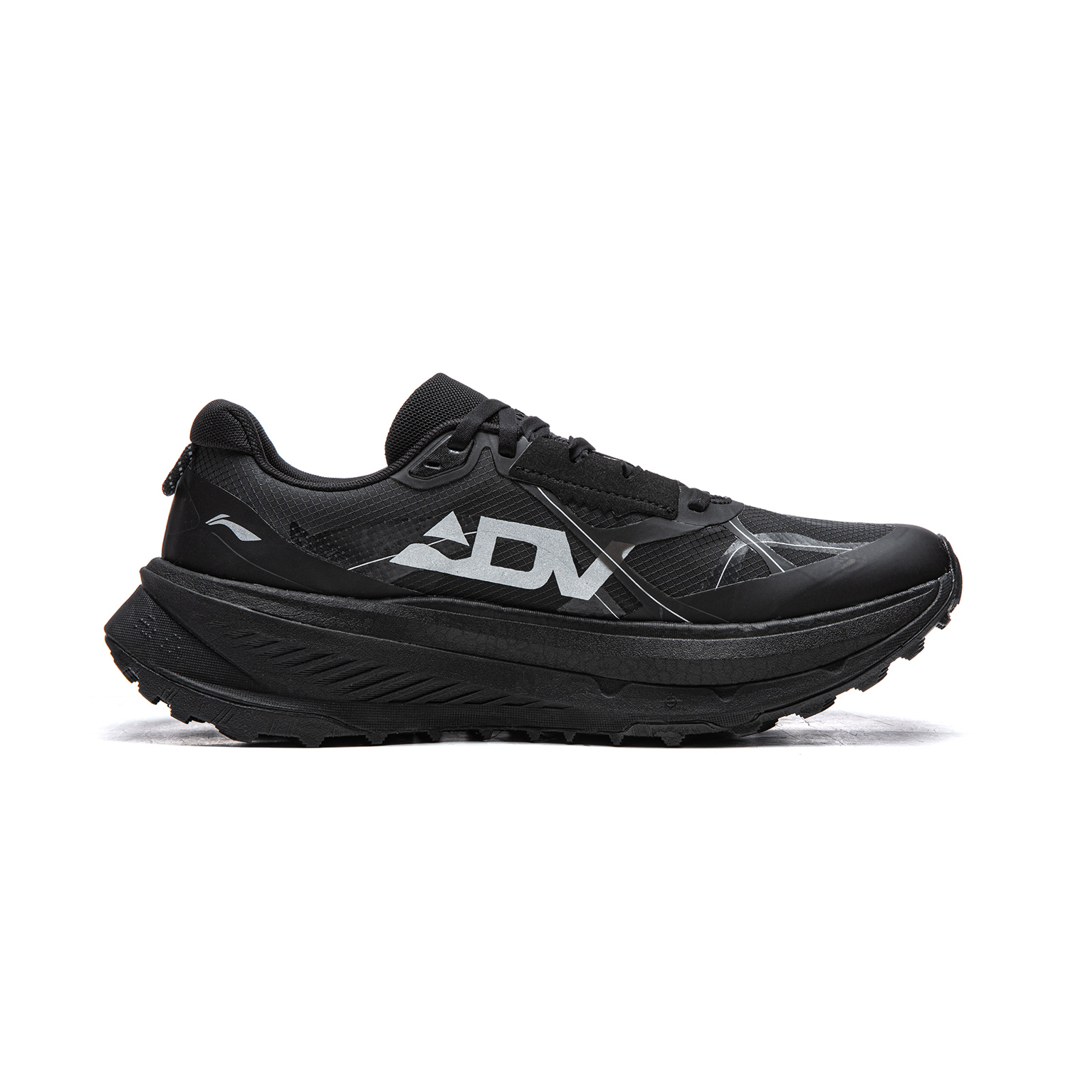Li Ning Cushioning Slip Resistant Abrasion Resistant Rebound Low top Trail Running Shoes Unisex Black