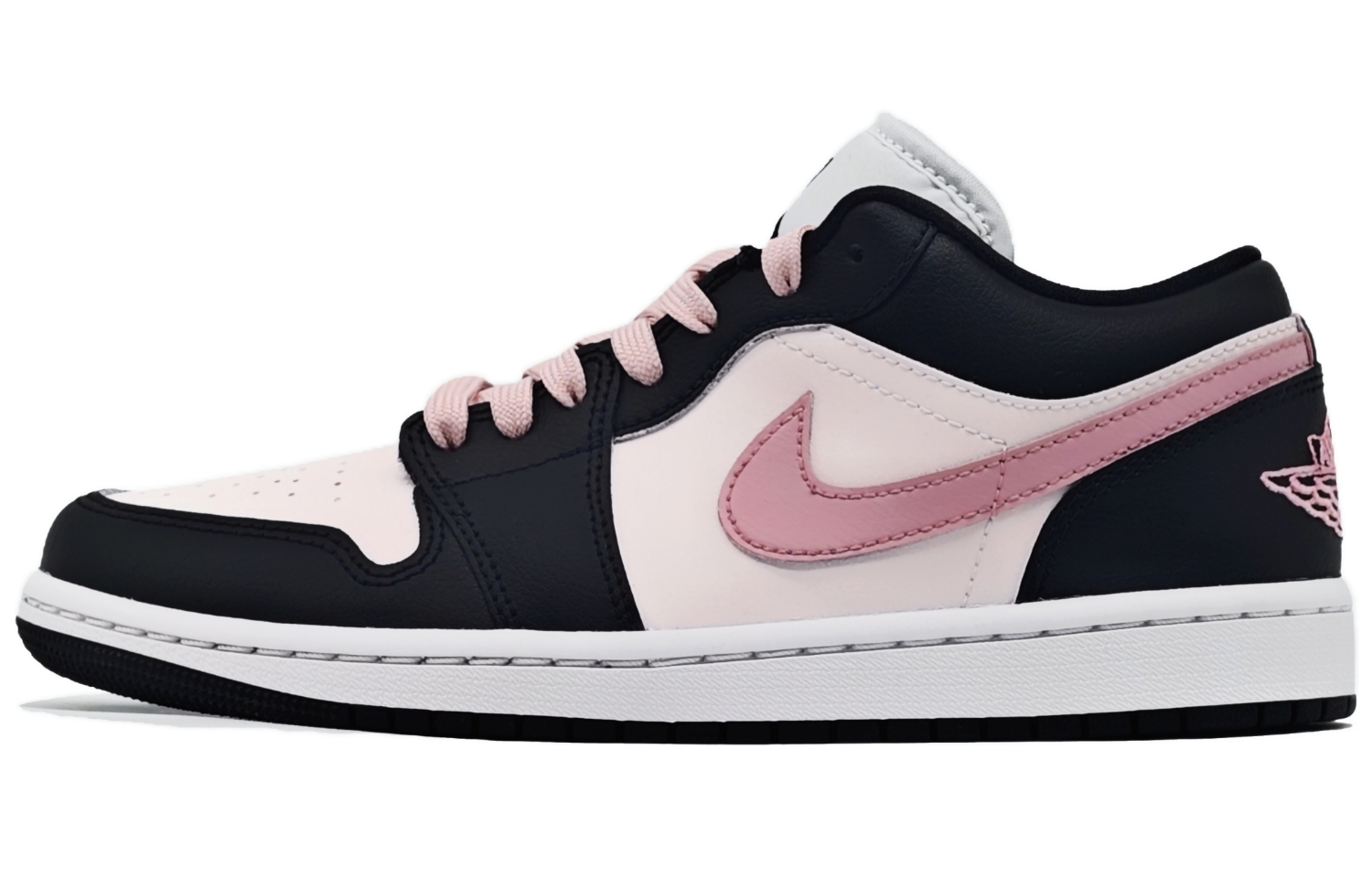 Jordan Air Jordan 1 Slip Resistant, Abrasion Resistant, Lightweight Low top Vintage Basketball Shoes Women’s Black Pink