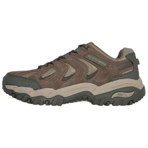 Skechers OUTDOOR Leather Vintage Cushioning Low top Hiking Shoes Men’s Brown