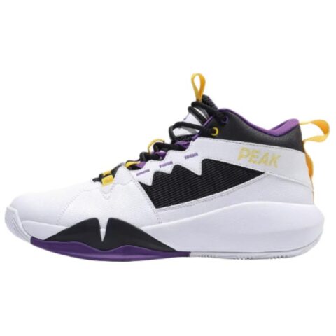 PEAK Mid top Basketball Shoes Men’s White Purple