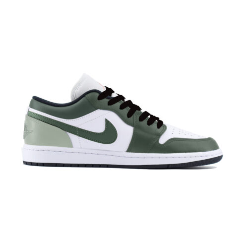 Jordan Air Jordan 1 Abrasion Resistant Low top Vintage Basketball Shoes Unisex White Green