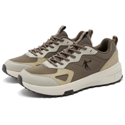QIAODAN Slip Resistant Thermal Slip Resistant Thermal Low top Running Shoes Men’s Beige Brown