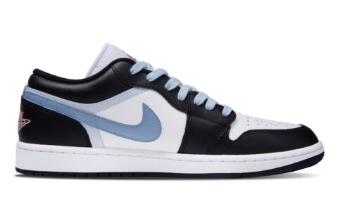 Jordan Air Jordan 1 Blue Moment Abrasion Resistant Low top Vintage Basketball Shoes Unisex Blue Black