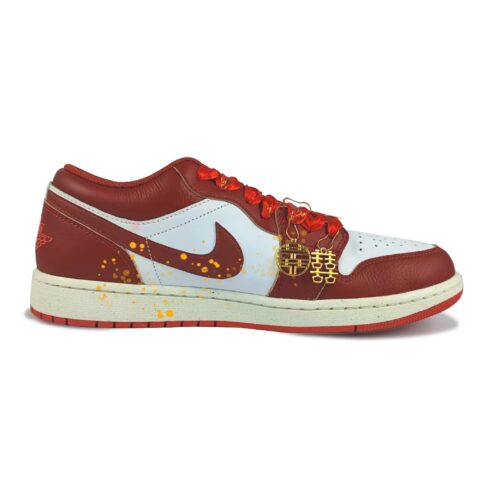 Jordan Air Jordan 1 Abrasion Resistant Low top Vintage Basketball Shoes Men’s Red