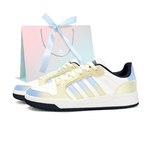 Adidas Neo Entrap Enchanting Coast Anti-Slip Wear-Resistant Low-Top Vintage Basketball Shoes Unisex White Yellow