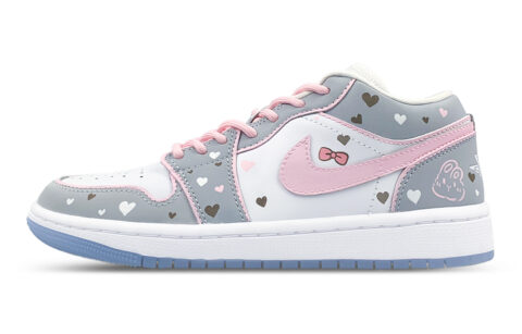 Jordan Air Jordan 1 Low top Vintage Basketball Shoes Women’s Gray Pink White