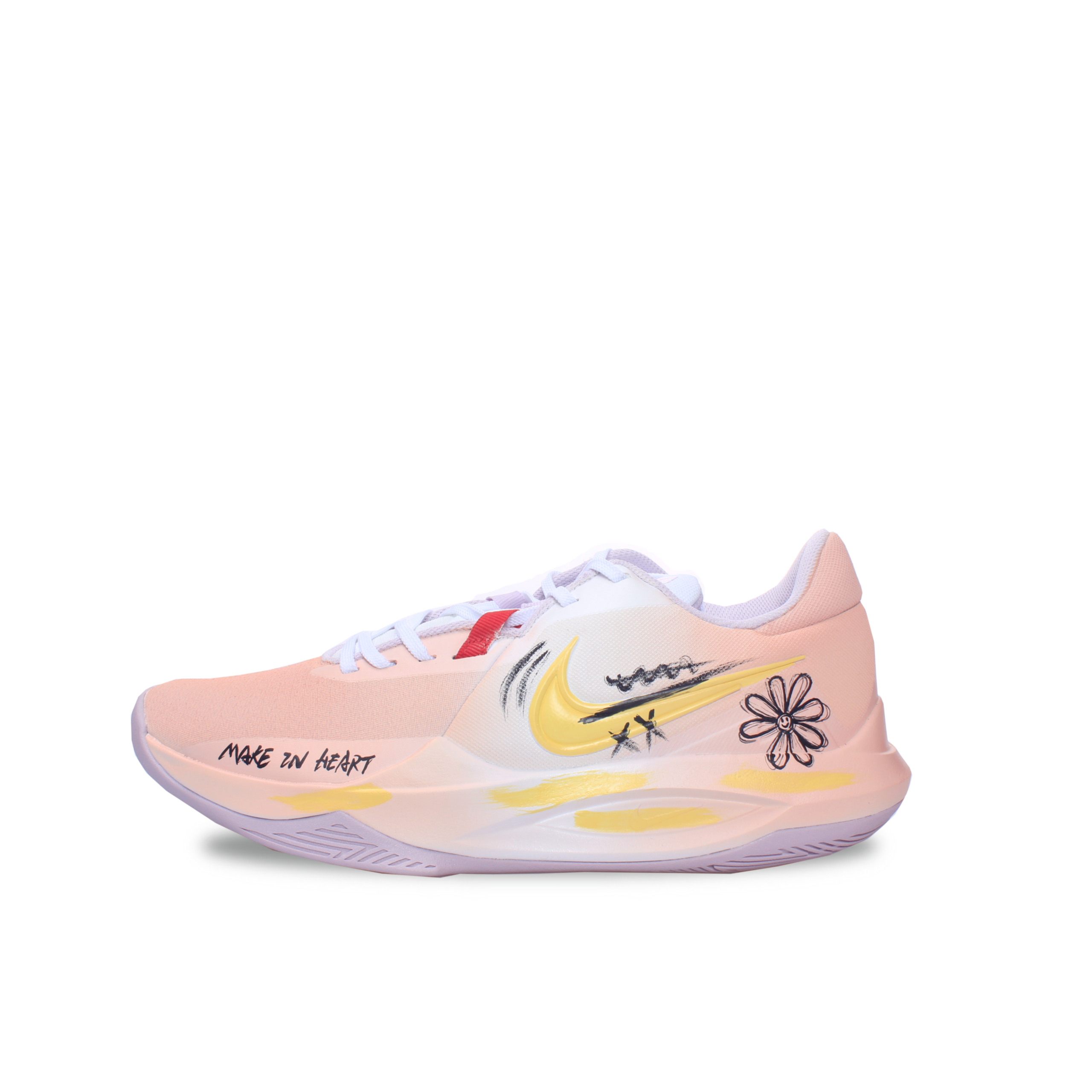 Nike Precision 6 Wear resistant And Lightweight Low top Basketball Shoes Men’s Pink Yellow