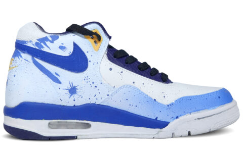 Nike Flight Legacy Slip Resistant Mid top Vintage Basketball Shoes Unisex Light Blue
