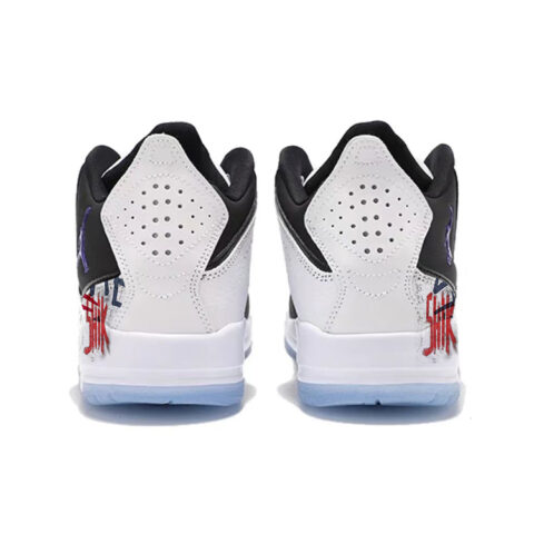 Jordan Courtside 23 Leather Cushioning Slip Resistant Breathable Mid top Vintage Basketball Shoes Men’s Black White Red