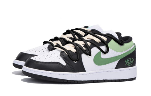Jordan Air Jordan 1 Abrasion Resistant Slip Resistant Low top Vintage Basketball Shoes Men’s Black Green