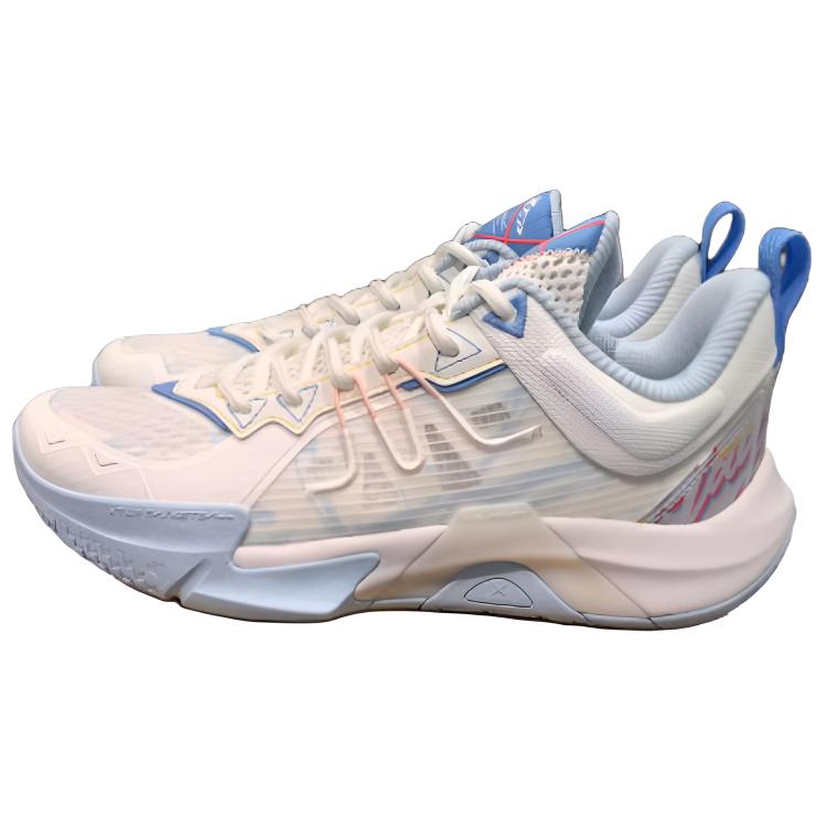 XTEP Slip Resistant Abrasion Resistant Low top Basketball Shoes Men’s White Blue