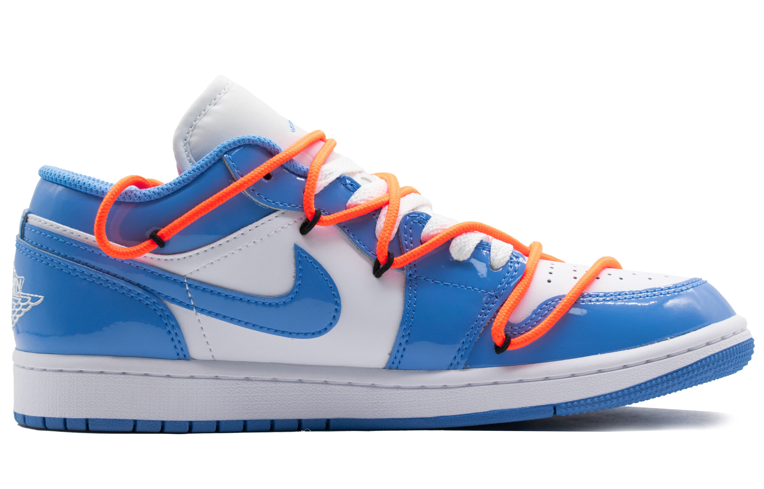Jordan 1 Instruction BBL Low top Vintage Basketball Shoes Unisex Blue White Orange