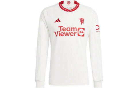 Adidas Manchester United Soccer Jerseys Men's White Moderate Straight Fit