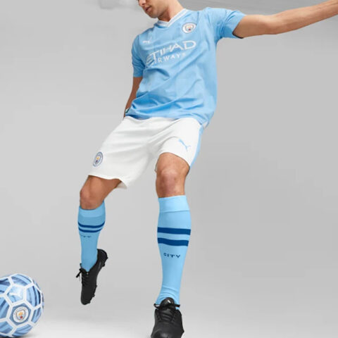 PUMA Manchester City Home Jersey Collection Soccer Bottoms Men’s White Moderate Straight Fit Pants