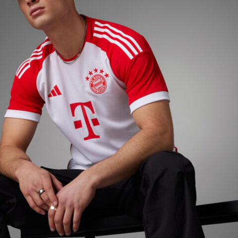 Adidas Bayern Munich Black Soccer Jersey Men’s Red White Colorway